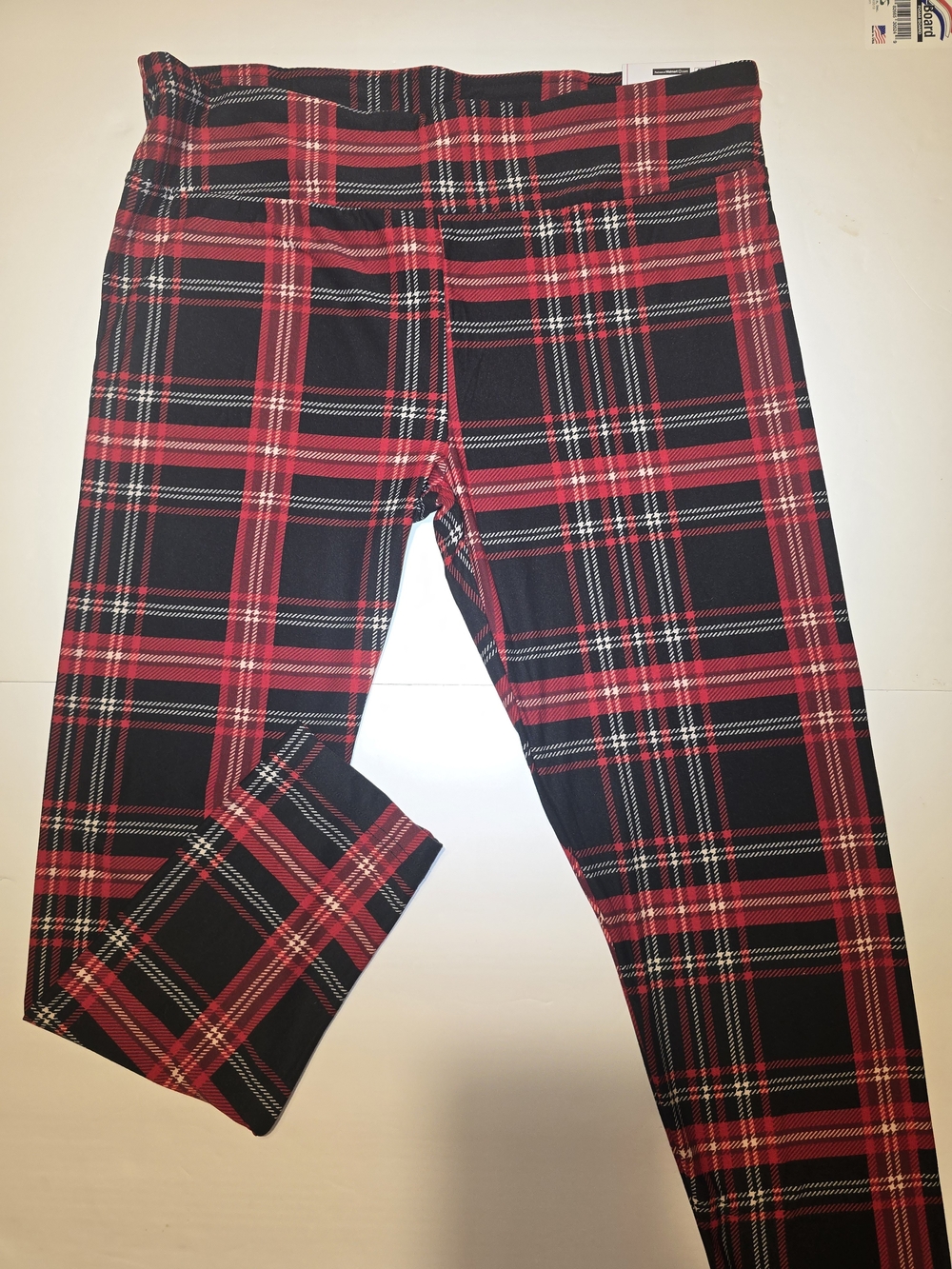 No Boundaries Red and Black Plaid Leggings